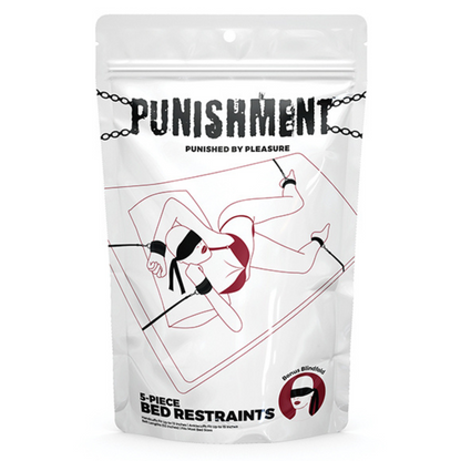 Punishment 5-Piece Bed Restraint Kit | Ultimate Black Bondage Set for Full-Body Restraint