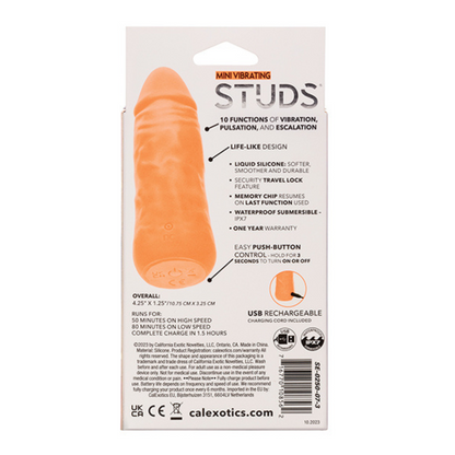 Silicone Studs Mini Vibrating Studs - Orange