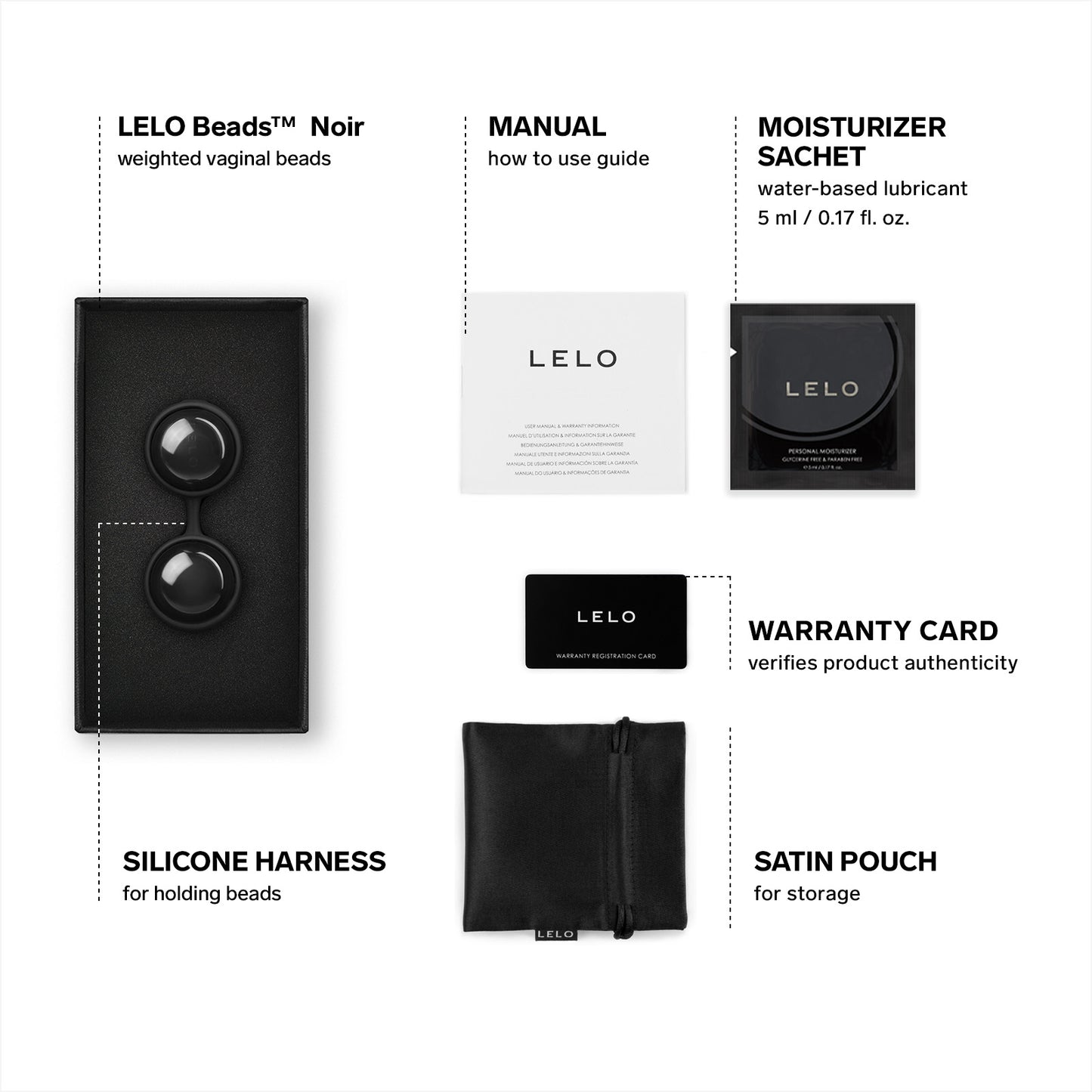 LELO | Luna Beads™ - Kegel Exercise Balls - Noir