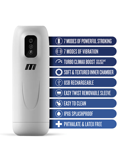 M for Men by Blush® | Robo Bator Powered Vibrating Stroker - White