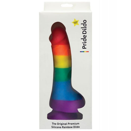 Pride Dildo w/Balls - Rainbow