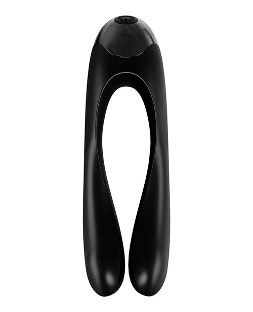 Satisfyer Candy Cane Finger Vibrator (Black/ Orange)