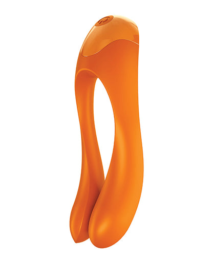 Satisfyer Candy Cane Finger Vibrator (Black/ Orange)