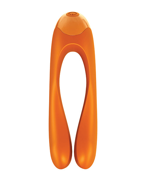 Satisfyer Candy Cane Finger Vibrator (Black/ Orange)