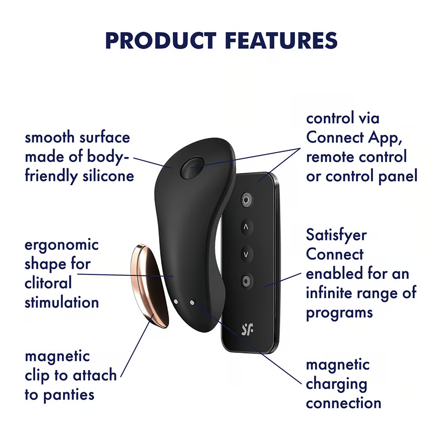 Satisfyer Little Secret Panty Connect App Vibrator - Black