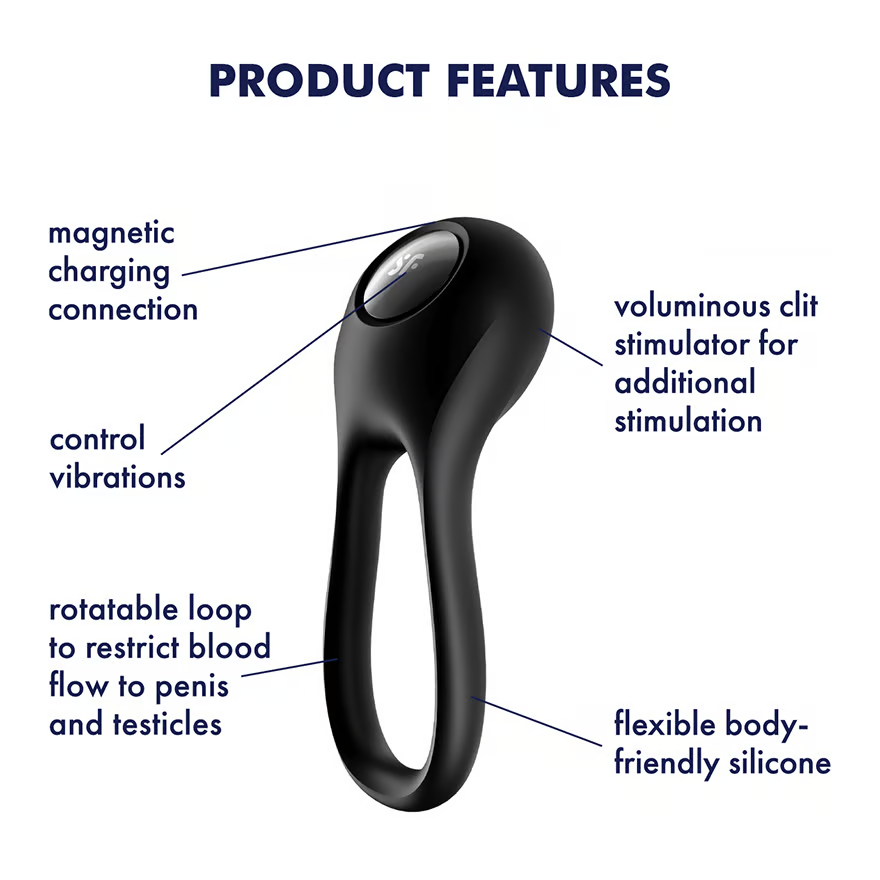 Satisfyer Majestic Duo Ring Vibrator - Black