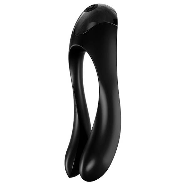 Satisfyer Candy Cane Finger Vibrator (Black/ Orange)