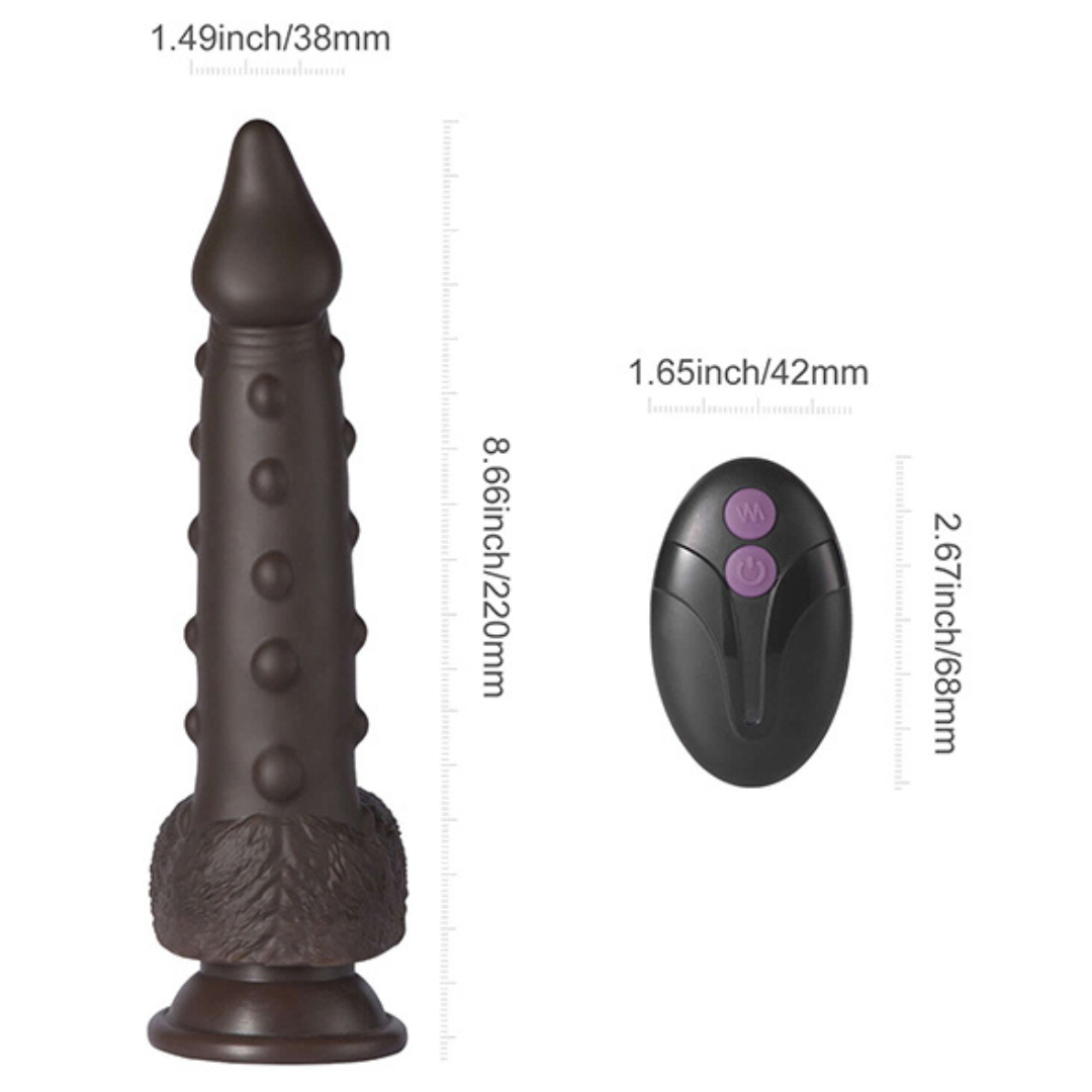 Honey Play Box | ALGER 8 Inch Black Thrusting Vibrating Dildo