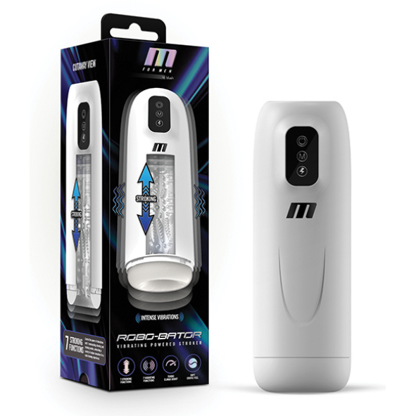 M for Men by Blush® | Robo Bator Powered Vibrating Stroker - White