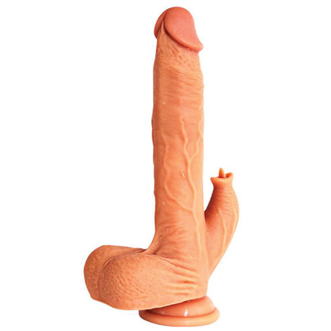 Honey Play Box | JUSTIN Silicone Thrusting Dildos Licker Suction Cup Realistic Vibrating Dildos for Sex 6.5 Inch