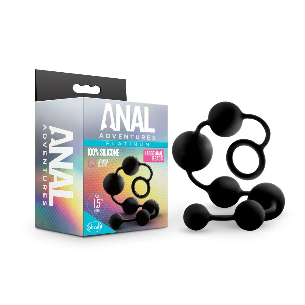 Anal Adventures Platinum By Blush® | Black 16-Inch Anal Beads