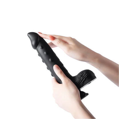 Honey Play Box | ALGER 8 Inch Black Thrusting Vibrating Dildo