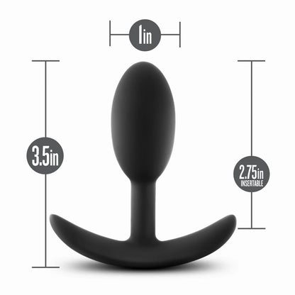 Anal Adventures Platinum By Blush® | Vibra Slim Black 3.5-Inch Anal Plug