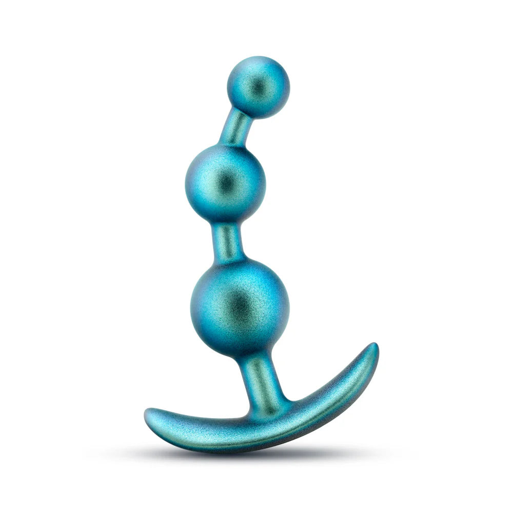 Anal Adventures Matrix By Blush® | The Gamma Plug: 5 inch Curved Beaded Butt Plug in Neptune Teal | With Stayput™ Technology & AnchorTech™ Base