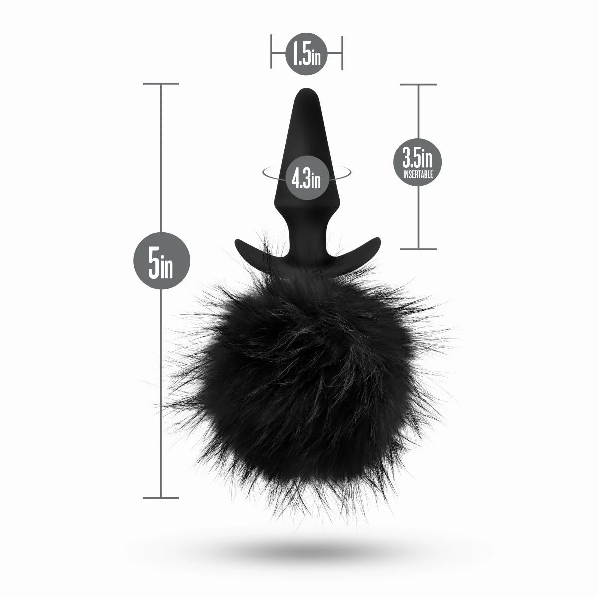 Anal Adventures Platinum By Blush® | Rabbit Tail Black 6.75-Inch Anal Plug