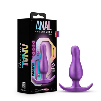 Anal Adventures Matrix By Blush® | The Quantum Plug: 3.5 inch Curved P Spot Butt Plug in Galactic Purple | With Stayput™ Technology & AnchorTech™ Base