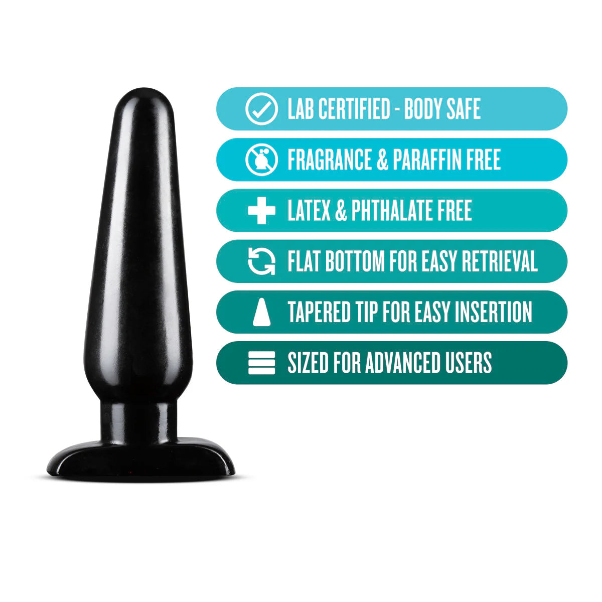 Anal Adventures By Blush® | Basic Black Anal Plug - Small/Medium/Large