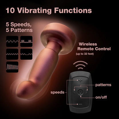 Anal Adventures Matrix By Blush® | Bionic Plug: Prostate Massager With Gyrating Shaft & Rotating Rimmer in Cosmic Copper | Made from Pure Puria™ Silicone & IPX7 Waterproof