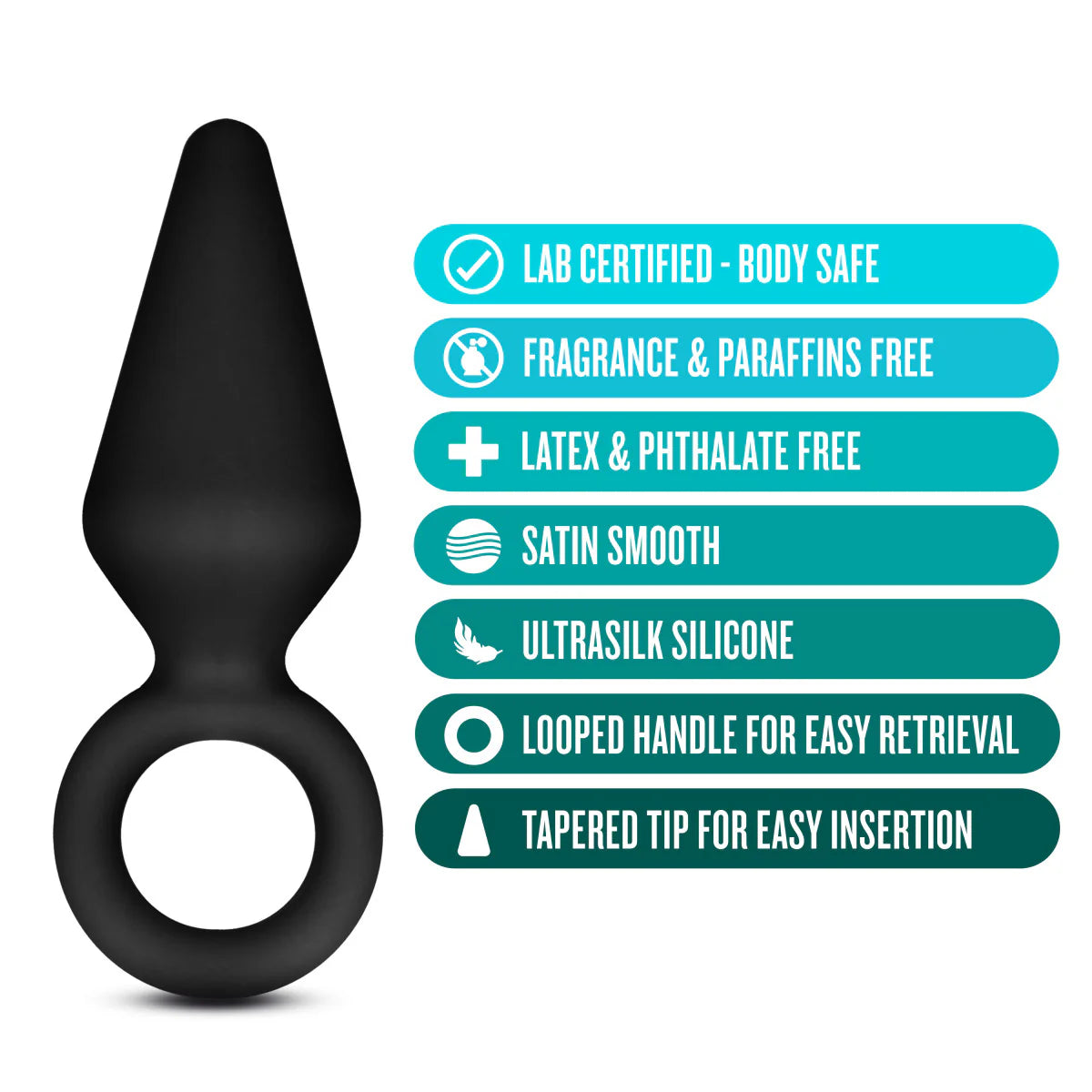 Anal Adventures Platinum By Blush® | Loop Black 3-Inch Anal Plug