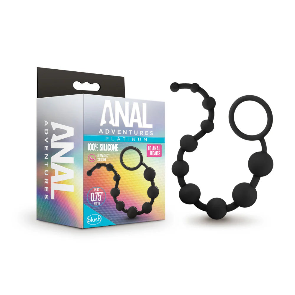 Anal Adventures Platinum By Blush® | Black 12.5-Inch Anal Beads