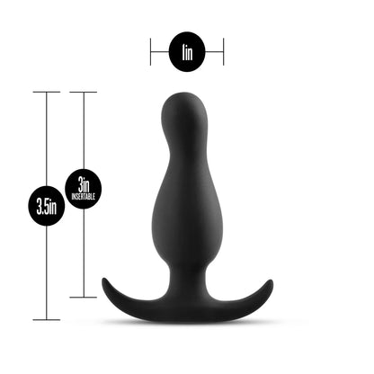 Anal Adventures Platinum By Blush® | Curve Curved Black 3.5-Inch Anal Plug