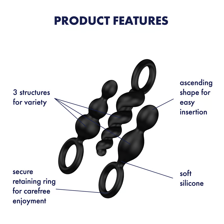 Satisfyer Booty Call Plugs - Set of 3 Black