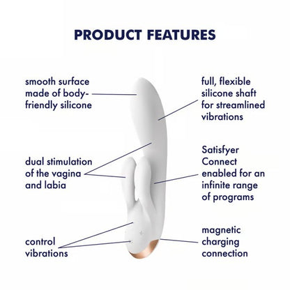 Satisfyer Double Flex Connect App (Black/ White)