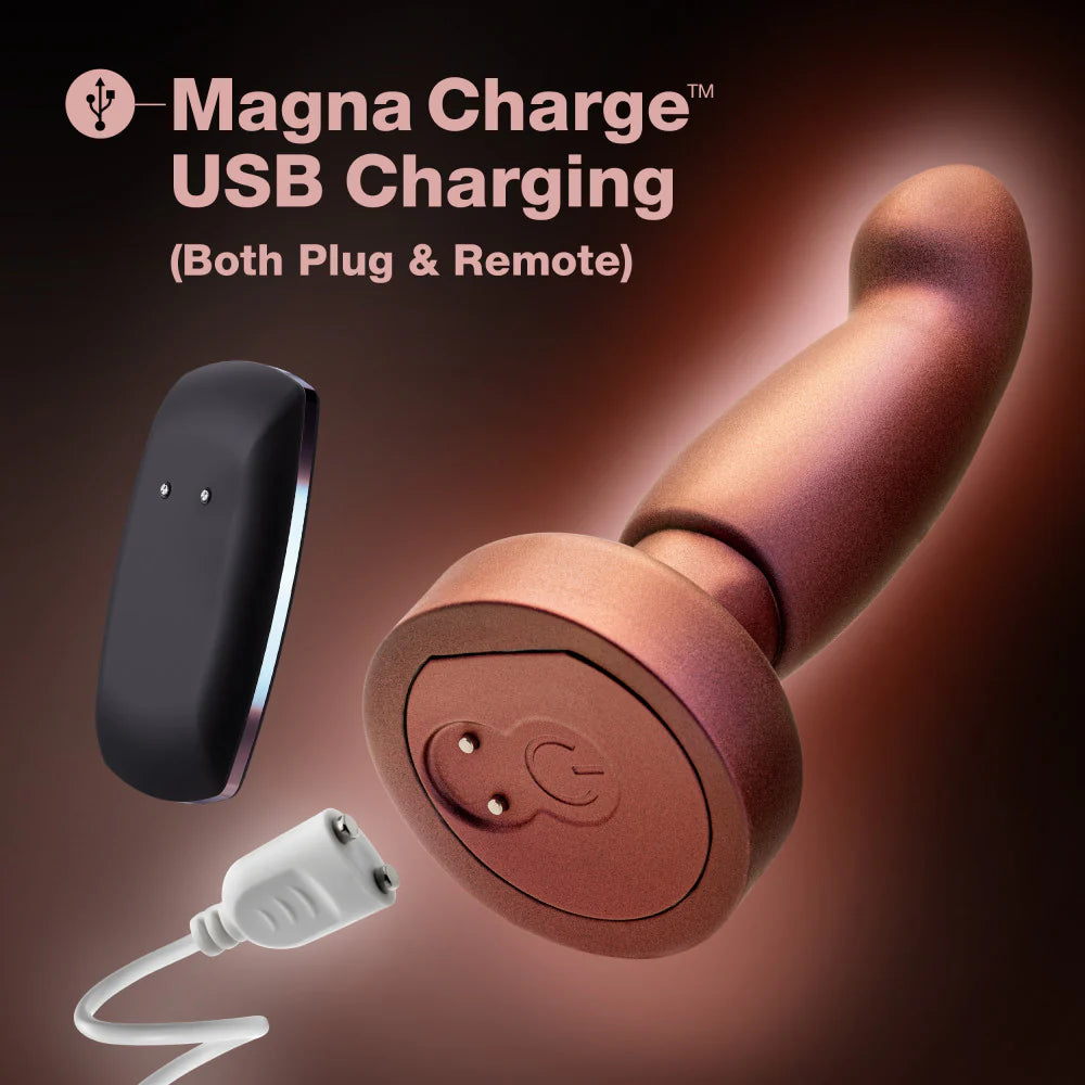 Anal Adventures Matrix By Blush® | Bionic Plug: Prostate Massager With Gyrating Shaft & Rotating Rimmer in Cosmic Copper | Made from Pure Puria™ Silicone & IPX7 Waterproof