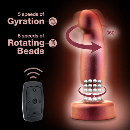 Anal Adventures Matrix By Blush® | Bionic Plug: Prostate Massager With Gyrating Shaft & Rotating Rimmer in Cosmic Copper | Made from Pure Puria™ Silicone & IPX7 Waterproof